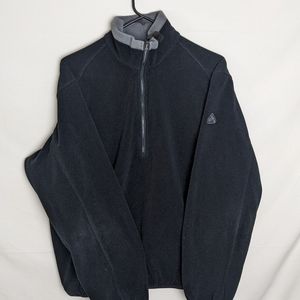 Nike ACG Fleece Sweater Sweatshirt Half Zip Size Large Black Deep Pile Fleece